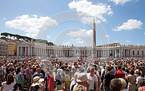 Large Crowd in Saint Peters Square at the Vatican