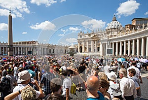 Large Crowd in Saint Peters Square at the Vatican