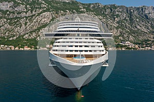 Large cruise ship front bow