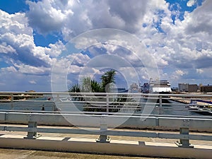 Large cruise ship leaving home port Fort Lauderdale