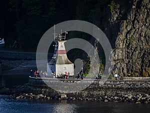 Large Cruise Ships Just Clears the Lions Gate Bridge in Vancouver, British Columbia