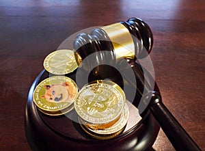 Crypto Court - Depicting Bitcoin with a Judges Gavel