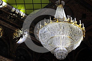 The large crystal chandelier
