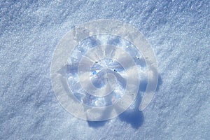 Large Crystal Snowflake on Pristine Snow
