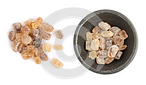 Large Crystals of Natural Cane Sugar or Brown Lump Caramelized Saccharose