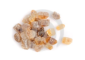 Large Crystals of Natural Cane Sugar or Brown Lump Caramelized Saccharose