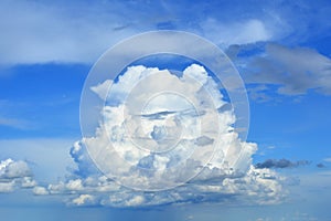 Large cumulonimbus cloud in the blue sky