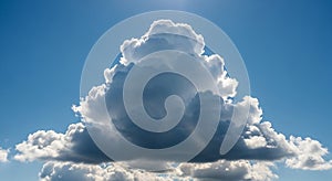 Large Cumulus Cloud Illuminated by Sunlight Against a Clear Blue Sky white cloud