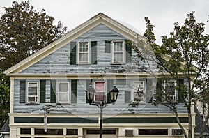 A large custom built house in a residential neighborhood in Plymouth MA