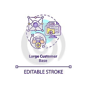Large customer base concept icon