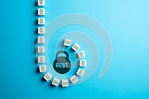 Large debt requires high servicing costs and complicates a dire financial situation. Lending, loans and mortgages. Bad financial