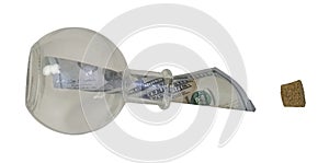 Large Denomination of Money in a Bottle photo