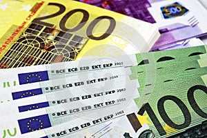 Large denominations of Euro banknotes