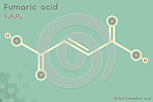 Infographic of the molecule of Fumaric acid