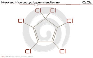 Molecule of Hexachlorocyclopentadiene photo