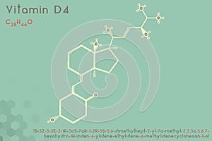 Infographic of the molecule of Vitamin D4
