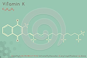 Infographic of the molecule of Vitamin K