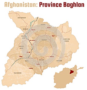 Map of the Afghan Province of Baghlan