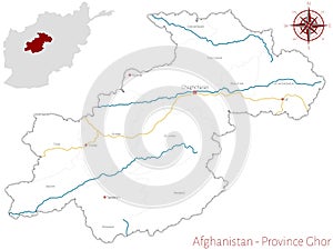 Map of the Afghan Province of Ghor photo