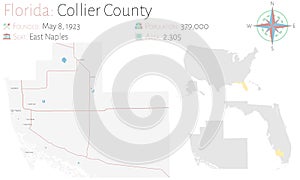 Map of Collier County in Florida photo