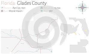 Map of Glades County in Florida photo