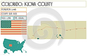 Map of Kiowa County in Colorado USA. photo