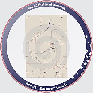 Map of Macoupin County in Illinois photo