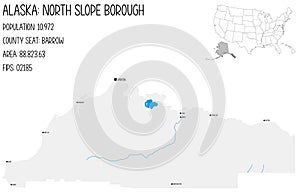 Map of North Slope Borough in Alaska, USA. photo
