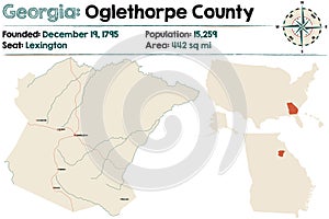 Map of Oglethorpe County in Georgia photo
