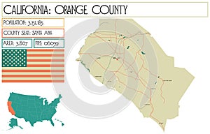 Large and detailed map of Orange County