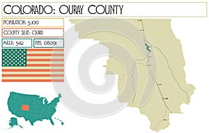 Map of Ouray County in Colorado USA photo