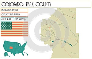 Map of Park County in Colorado USA photo