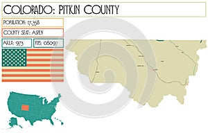 Map of Pitkin County in Colorado USA photo