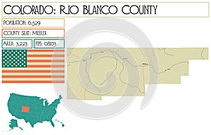 Map of Rio Blanco County in Colorado USA photo