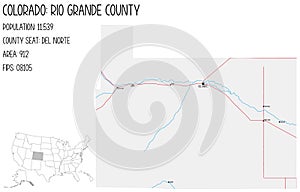 Map of Rio Grande County in Colorado, USA photo