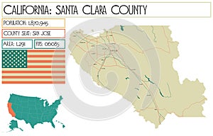 Large and detailed map of Santa Clara County