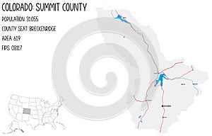 map of Summit County in Colorado, USA photo
