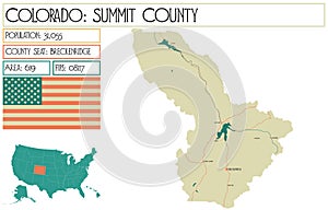 Map of Summit County in Colorado USA photo