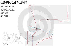 map of Weld County in Colorado, USA photo