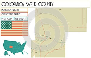 Map of Weld County in Colorado USA photo