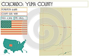 Map of Yuma County in Colorado USA photo
