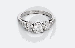 Large Diamond Solitaire Engagement or Wedding Ring