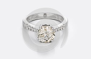 Large Diamond Solitaire Engagement or Wedding Ring photo