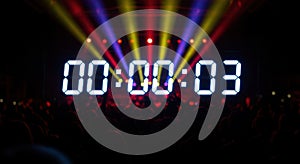 Anticipation: Digital Countdown Timer at 00:00:03