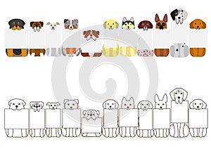 Large dogs border set, with small blank card