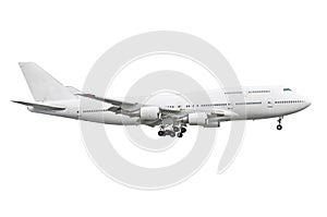 Large double-deck aircraft isolated on white background