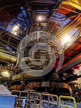 Large electric blast furnace in metallurgical factory