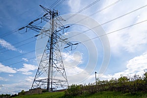 Large electric plyon tower. Taken in Maple Grove, Minnesota