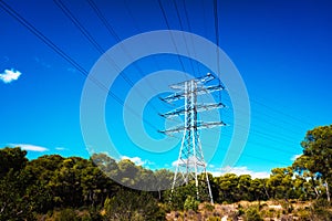 Large electrical high voltage tower, an important infrastructure in the field