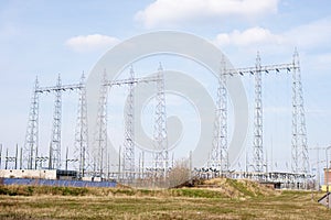 Large electricity poles in Nijmegen, Netherlands